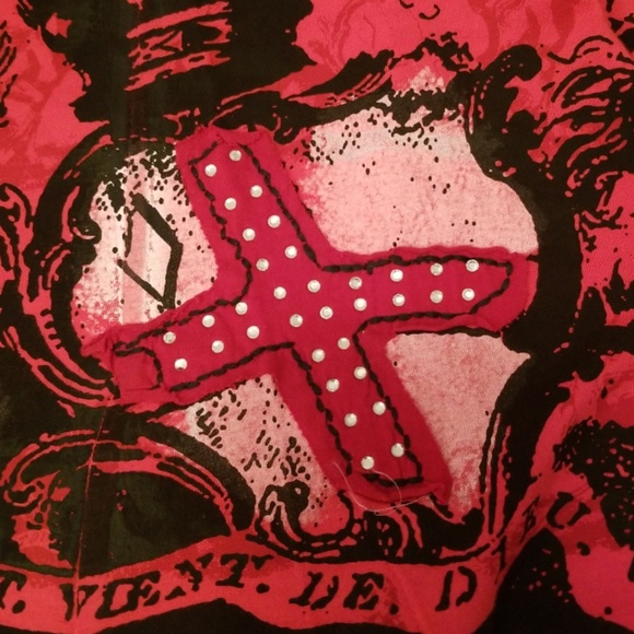 Rebel Spirit red unicorn distressed tshirt size L - Picture 8 of 8